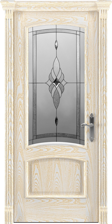 межкомнатные двери  Рада Флоренция вариант 2 витраж белое золото