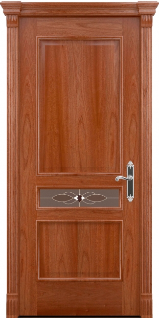 межкомнатные двери  Рада Палермо исполнение 2 вариант 2 витраж гравировка сапеле