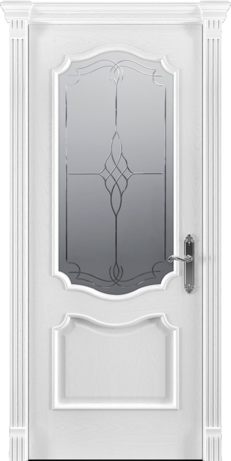 межкомнатные двери  Рада Верона вариант 1 гравировка белая эмаль